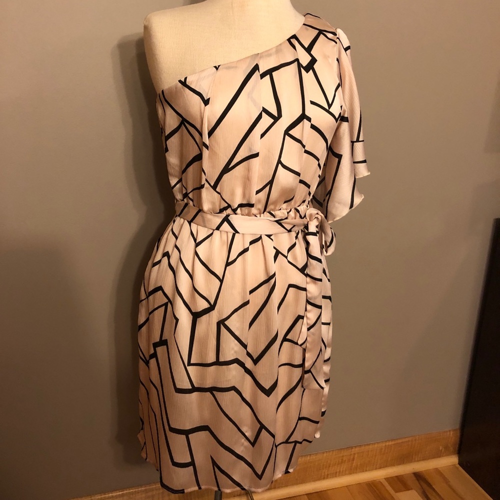 One Shoulder Dress with Removable Belt